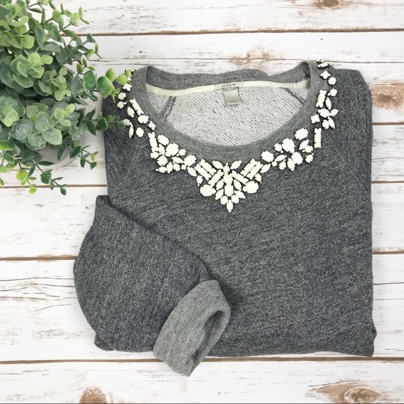 J. Crew Tops - J. Crew • Embellished Collar Sweatshirt